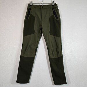 Wulful Youth Size 14-16 Years Athletic Pants Composition Green Zip Pockets